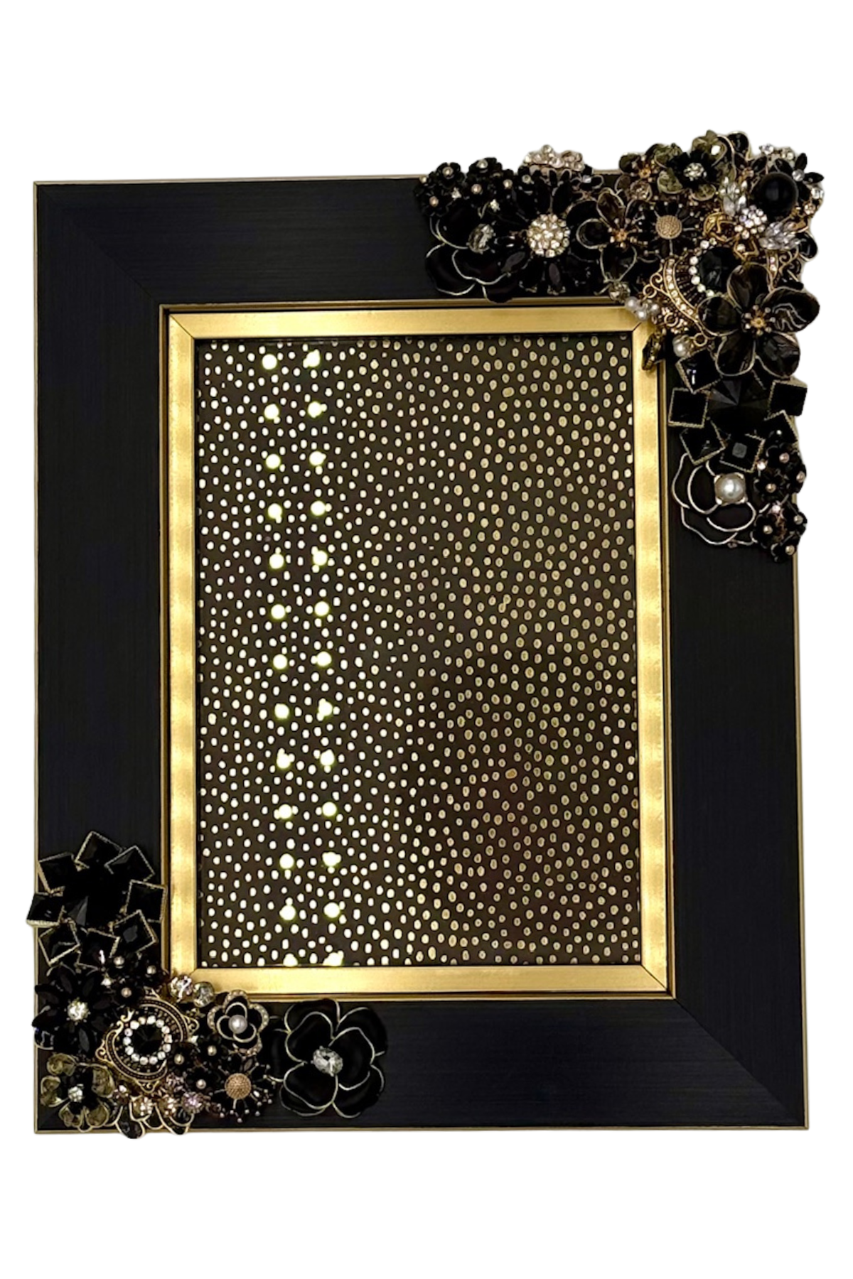Black + Gold Flower Frame