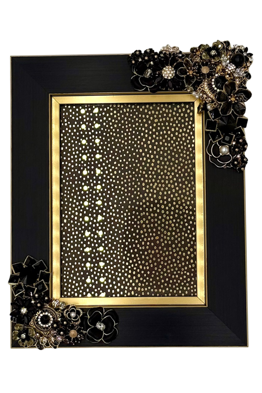 Black + Gold Flower Frame