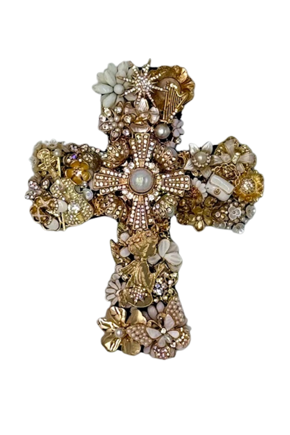 Small Gold + White Cross