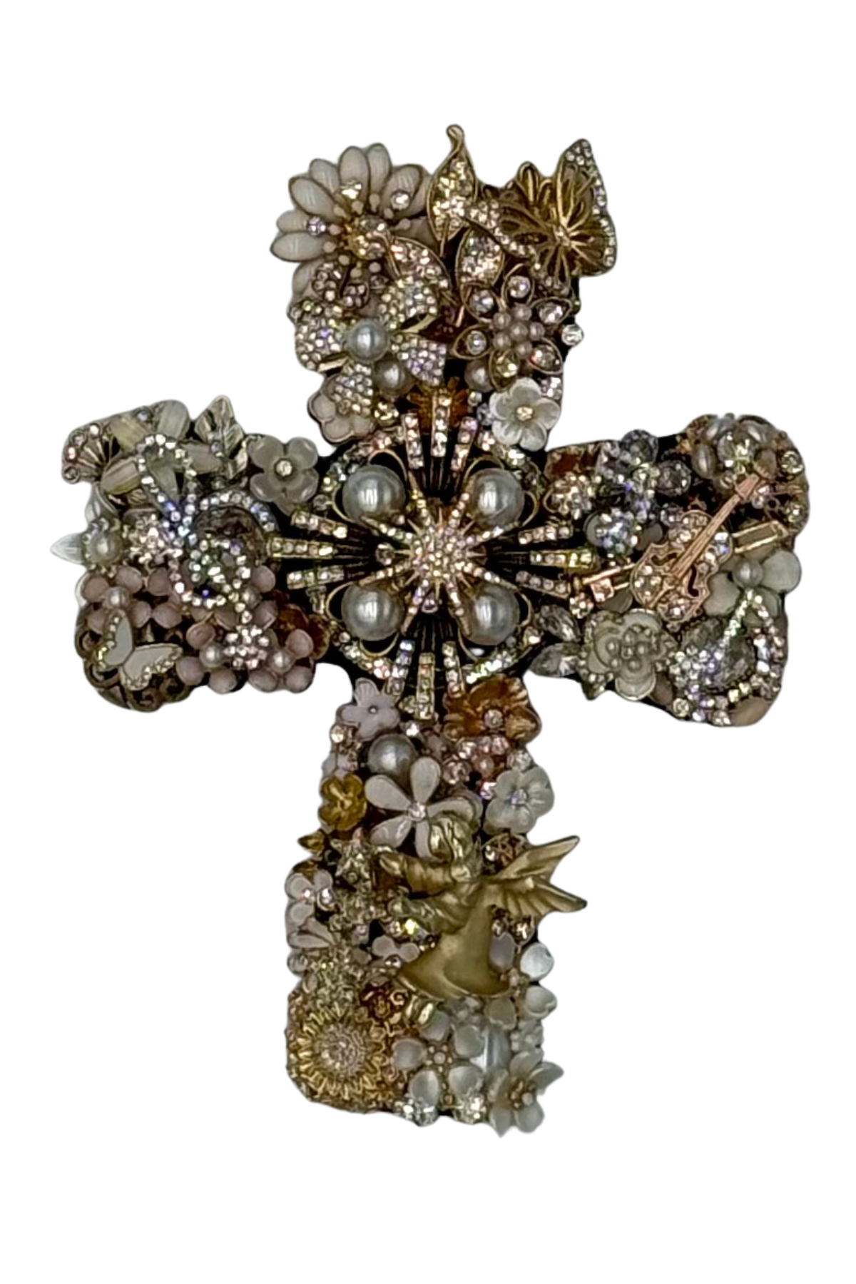 Small Gold + White Cross