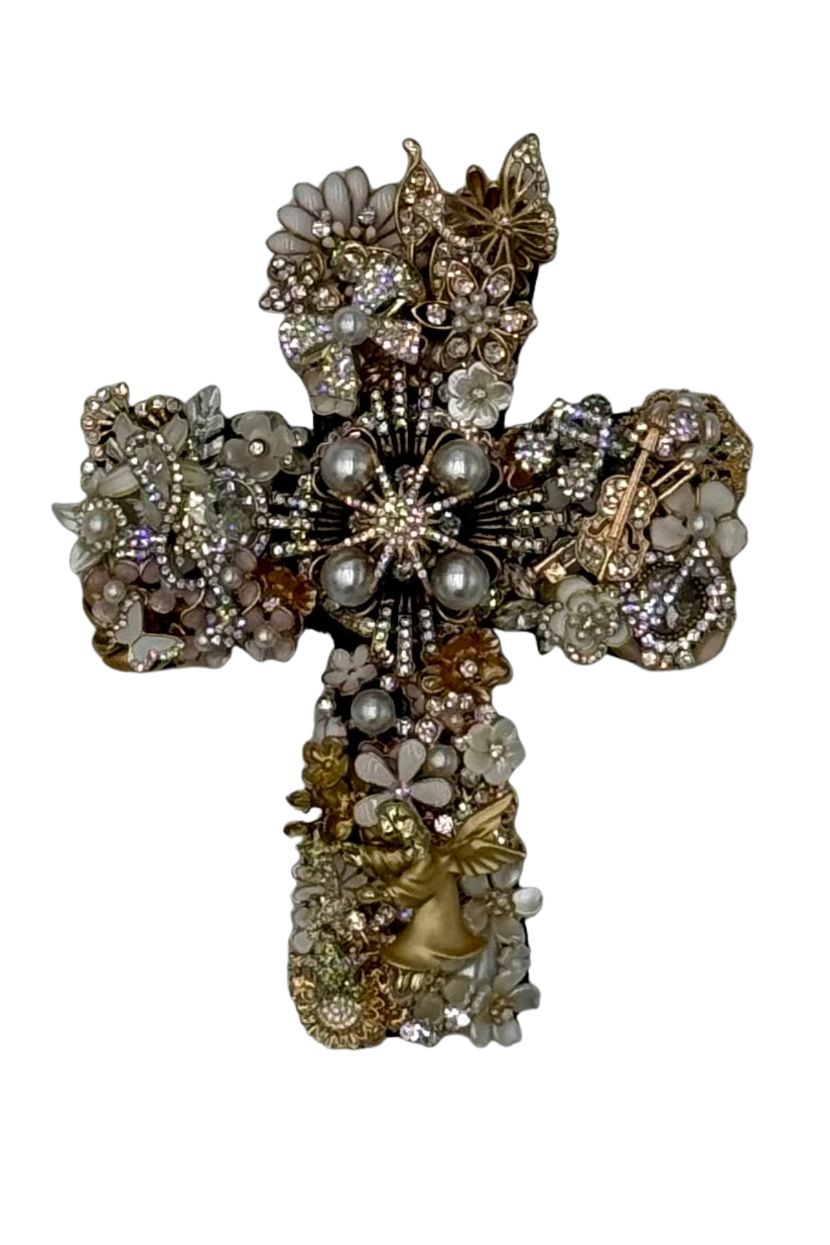 Small Gold + White Cross