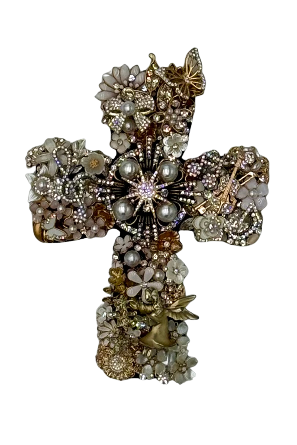 Small Gold + White Cross
