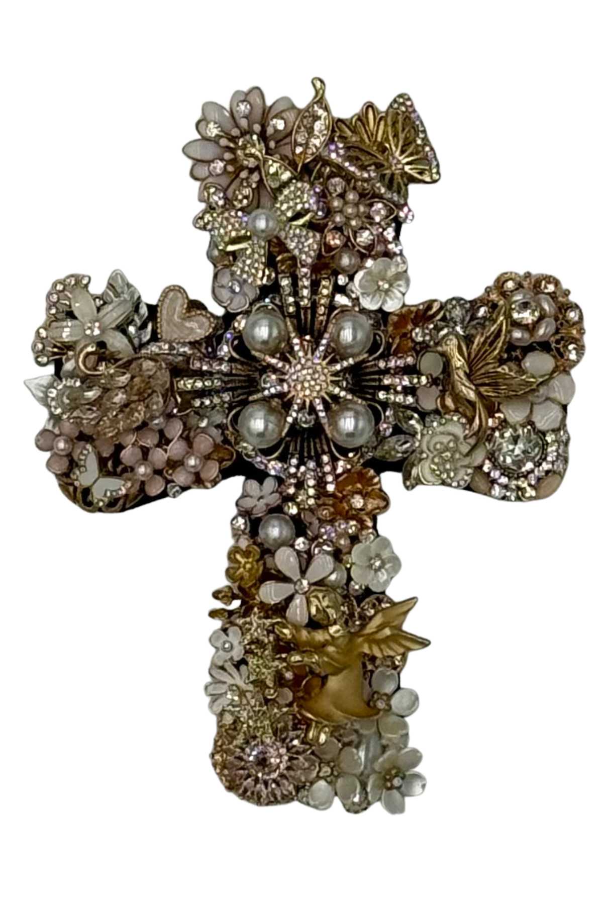 Small Gold + White Cross
