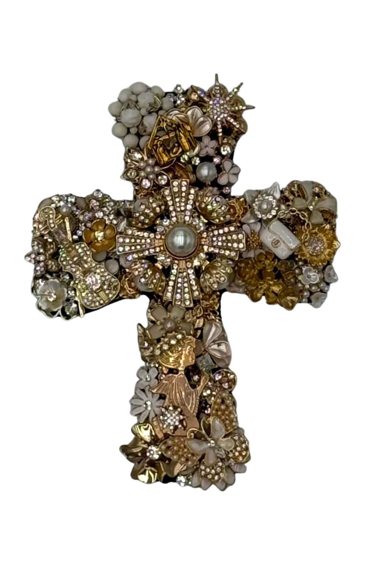 Small Gold + White Cross