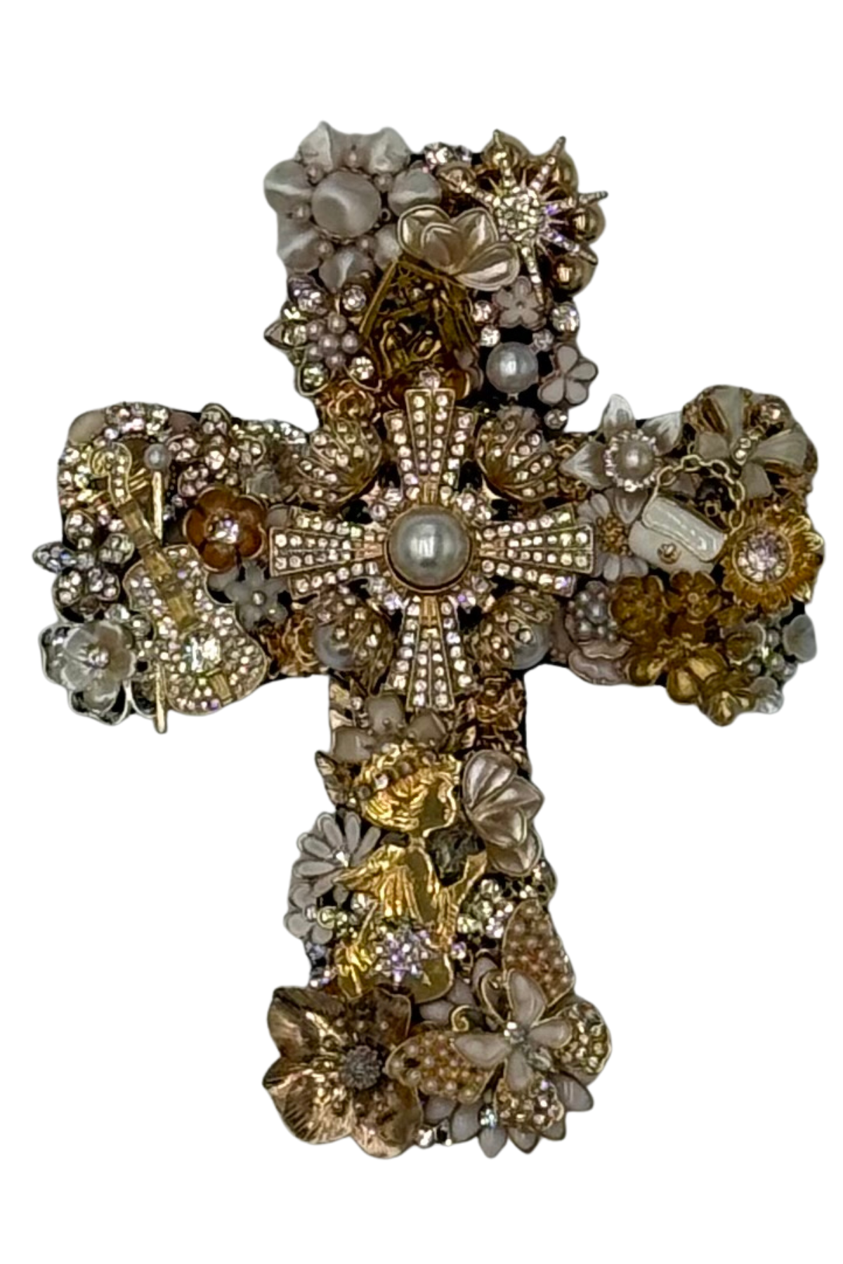 Small Gold + White Cross
