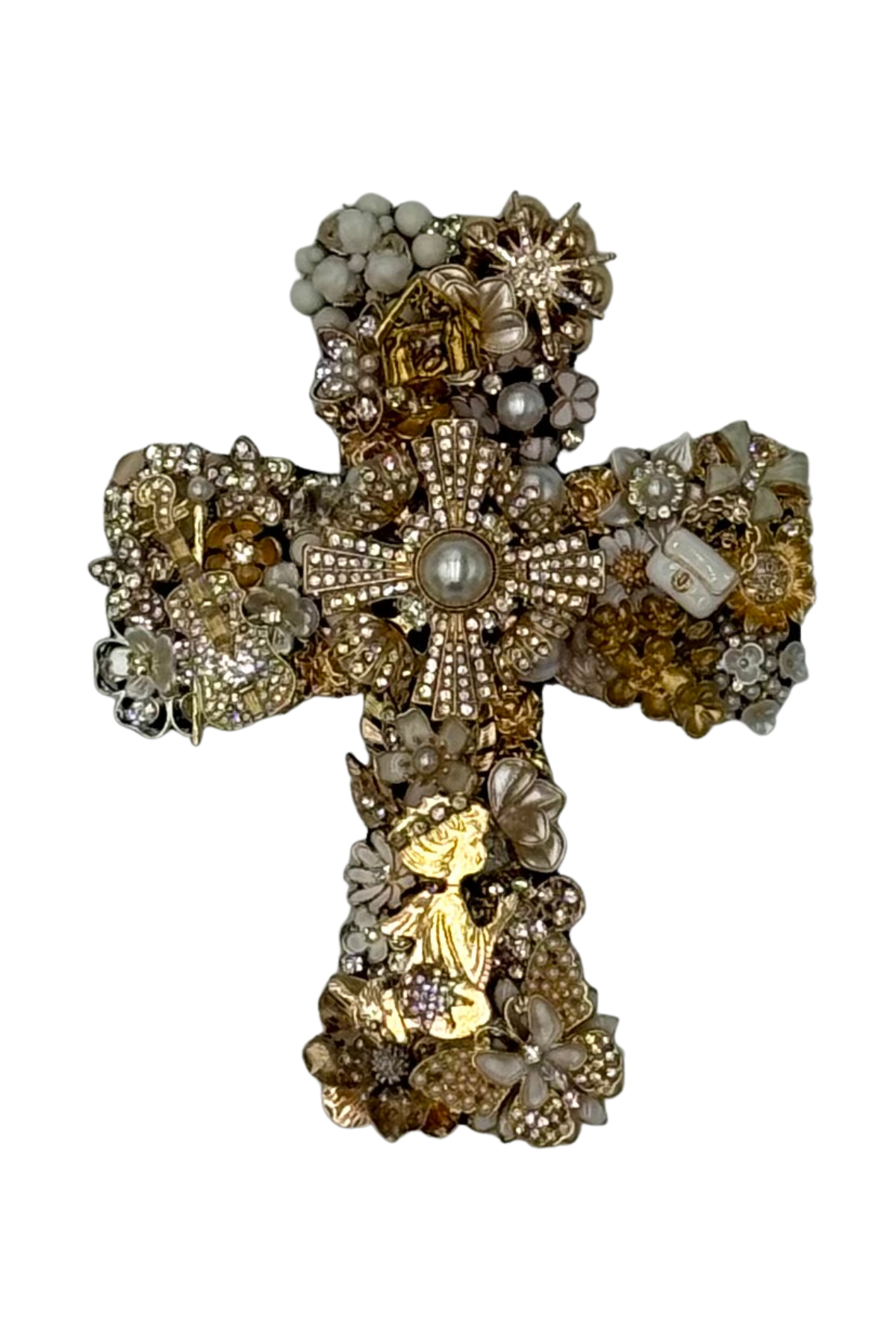 Small Gold + White Cross