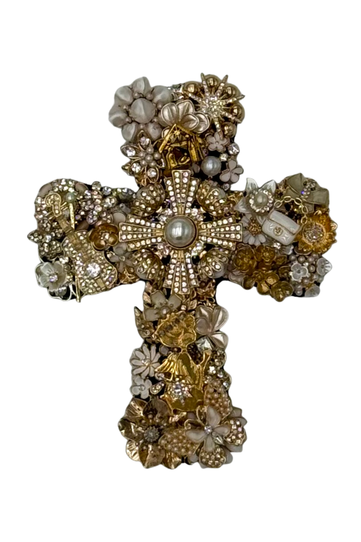 Small Gold + White Cross