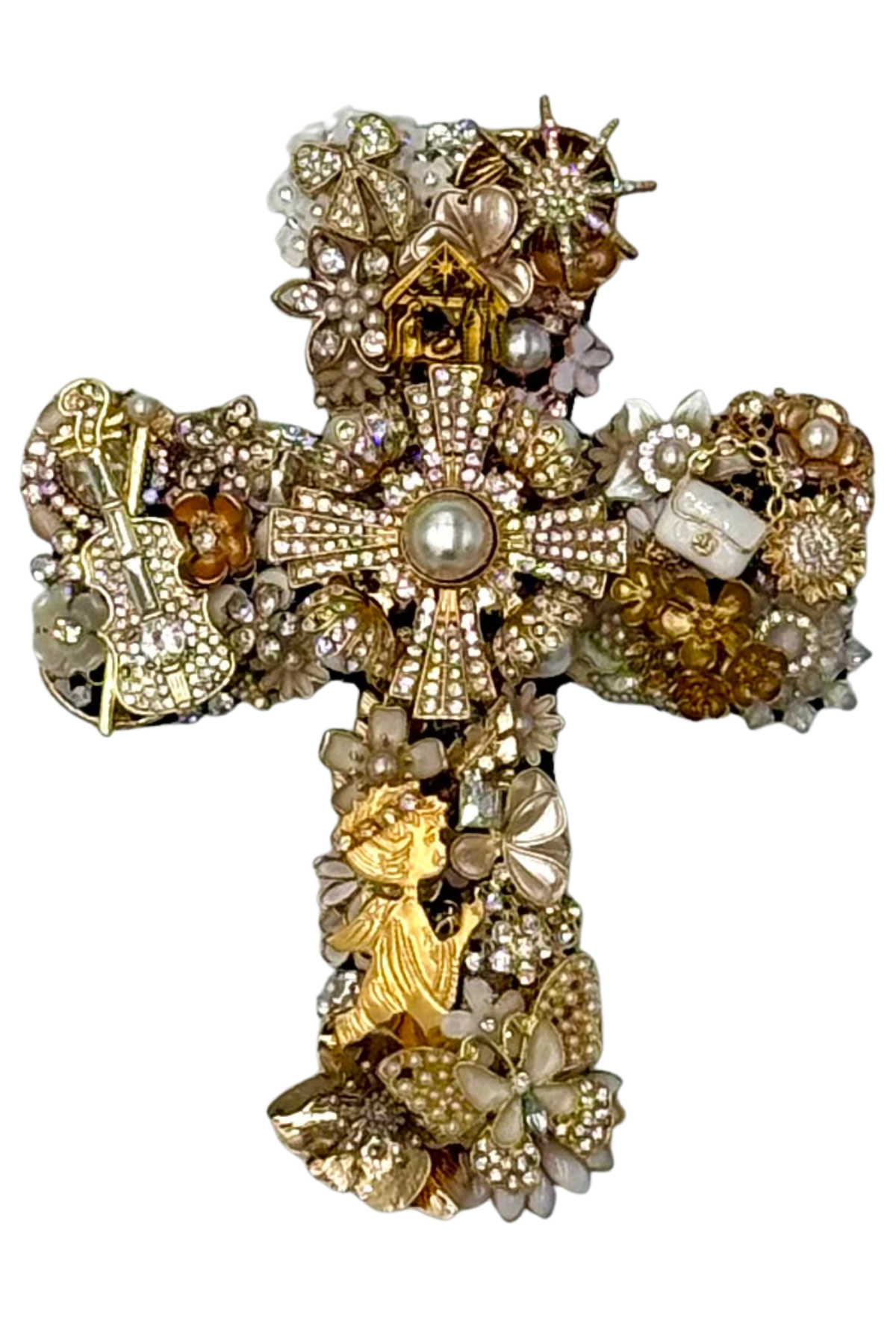 Small Gold + White Cross