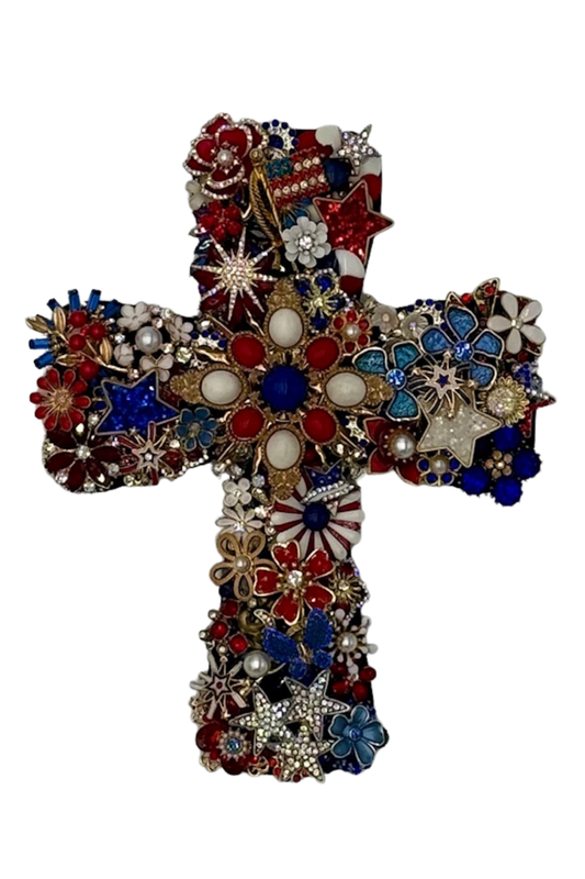 Large Red White + Blue Cross