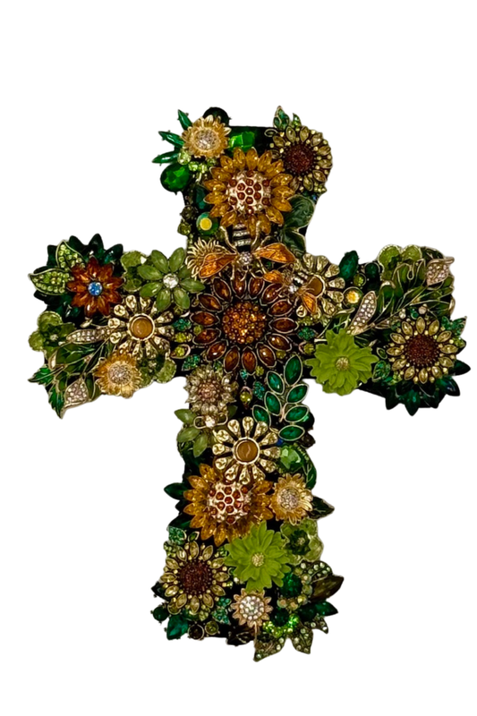 Large Cross with Yellow Flowers
