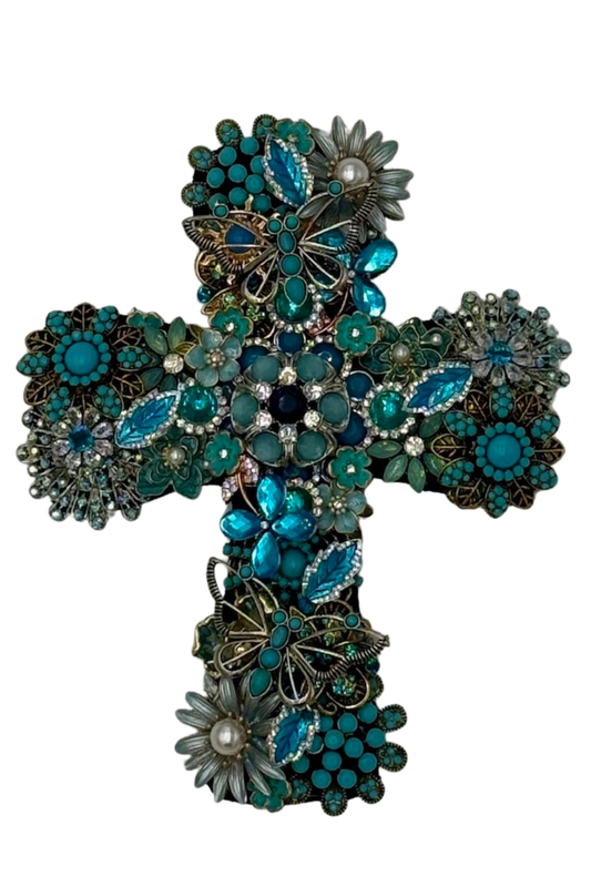Large Turquoise + Blue Cross