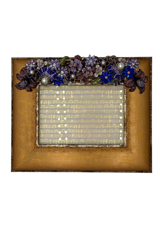 Rough Edge with Purple Flowers Frame