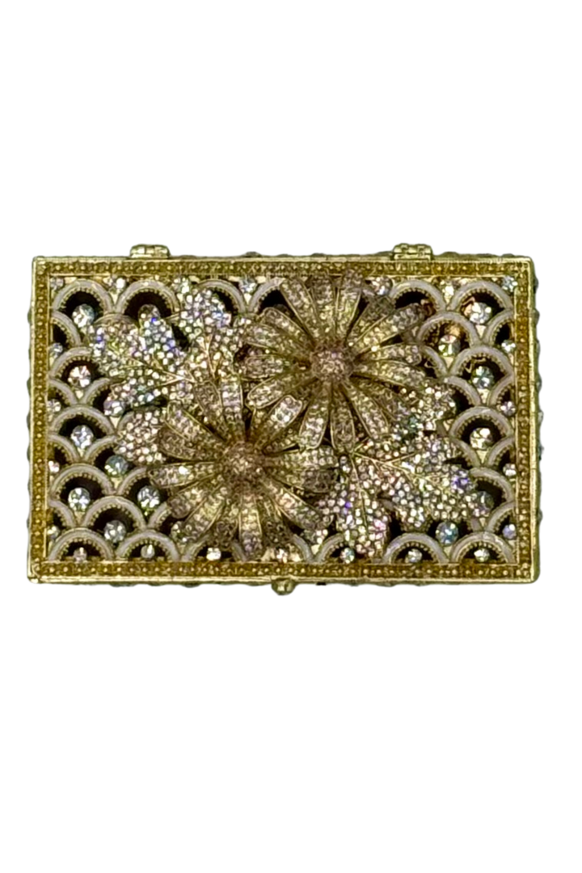 Jeweled Gold Box with Daisies
