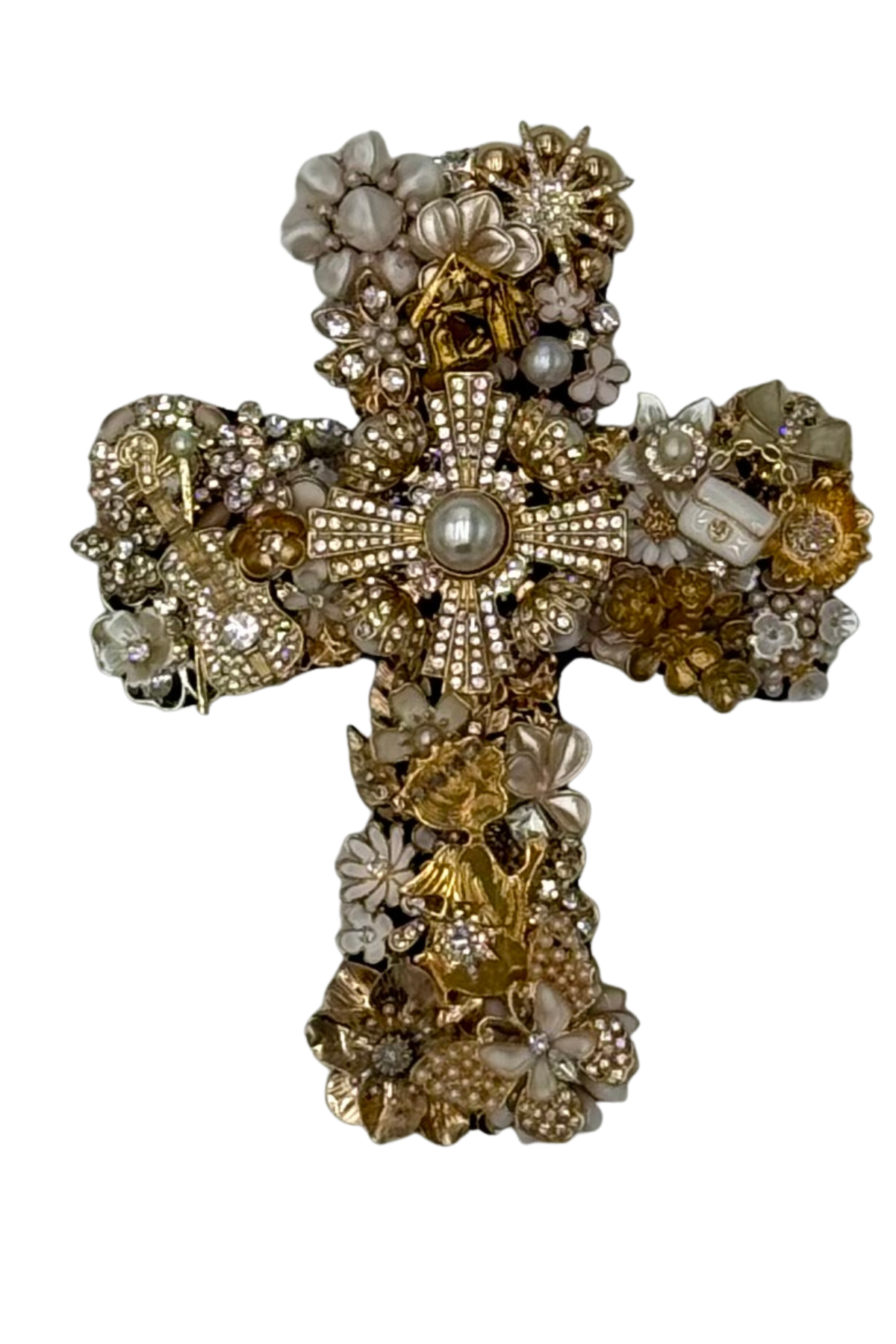 Small Gold + White Cross