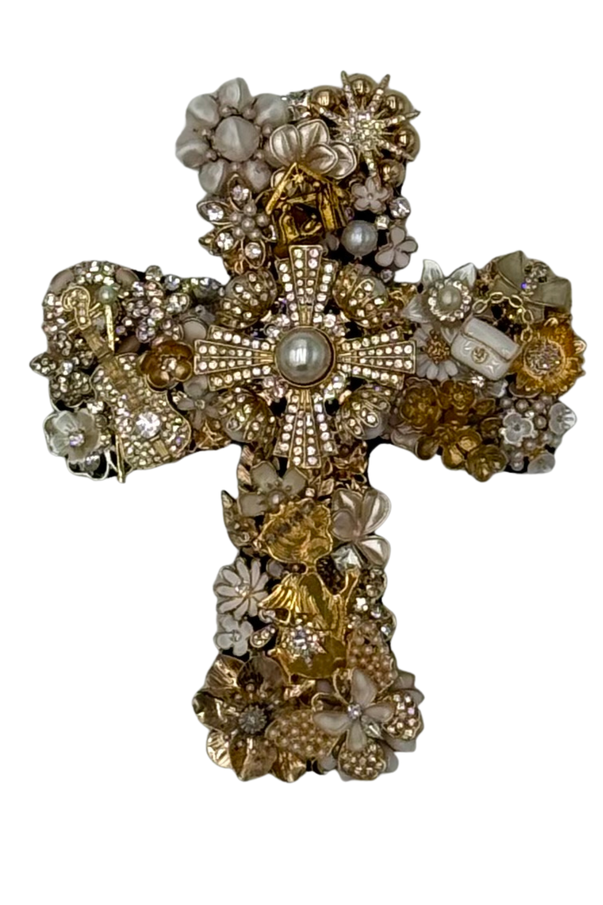 Small Gold + White Cross