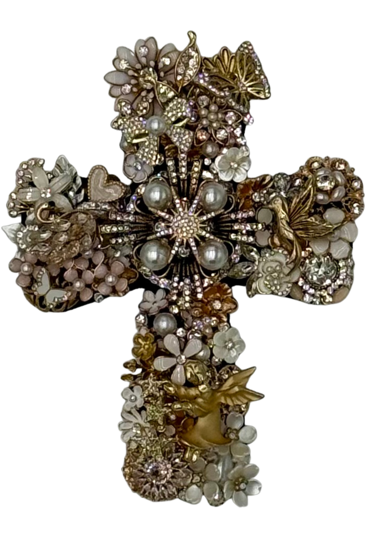 Small Gold + White Cross