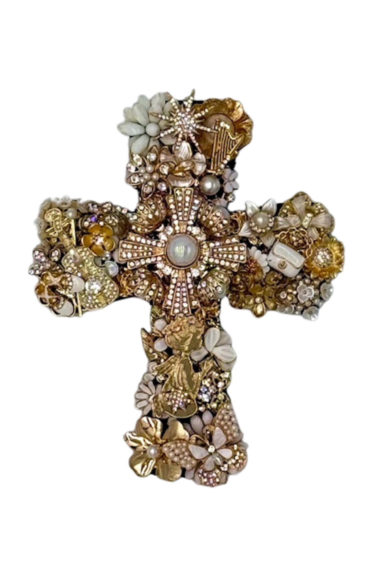 Small Gold + White Cross