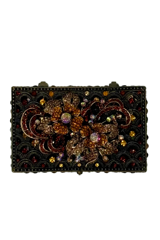 Jeweled Gold Box with Bronze Broche
