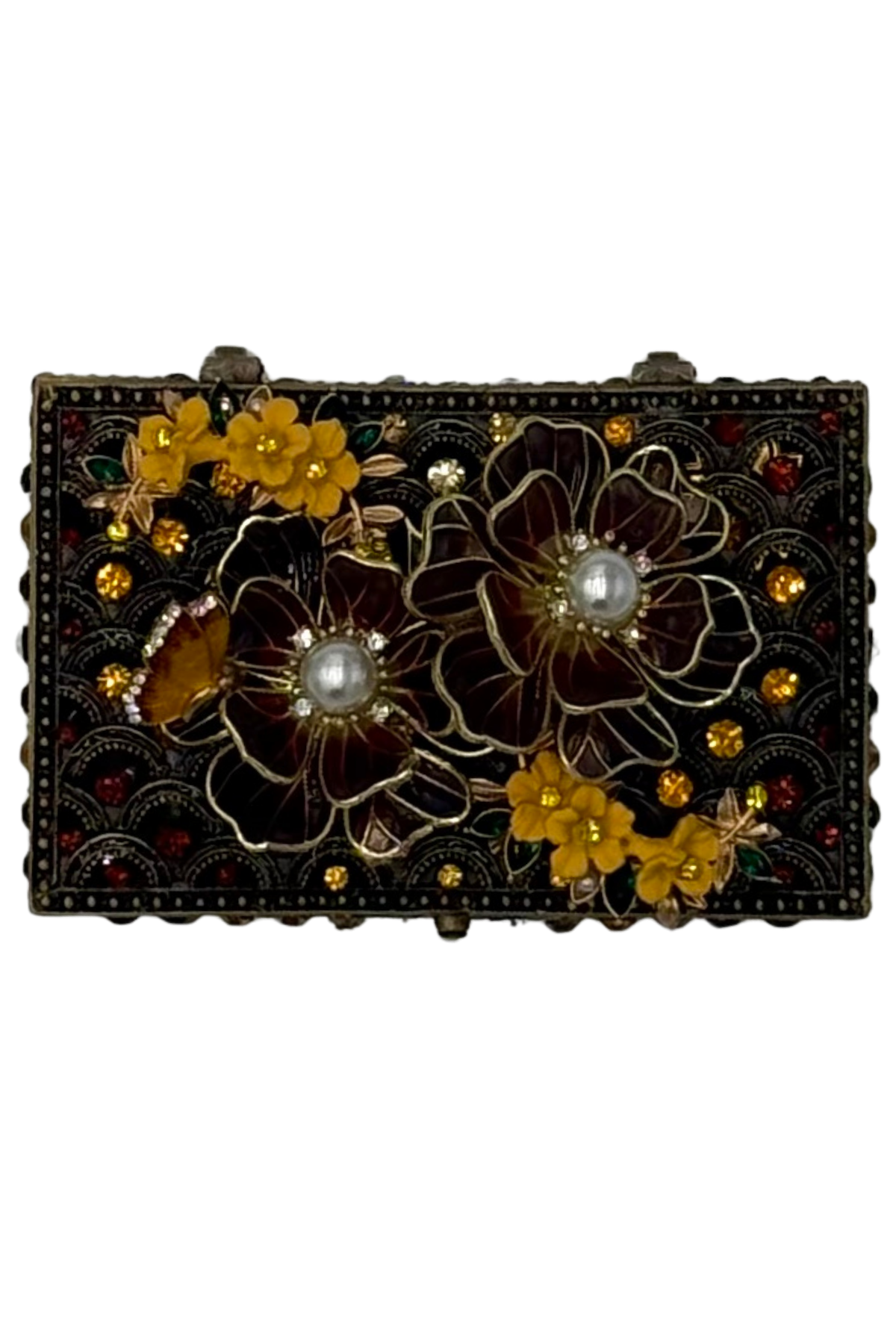 Jeweled Box with Pearl Center Flower